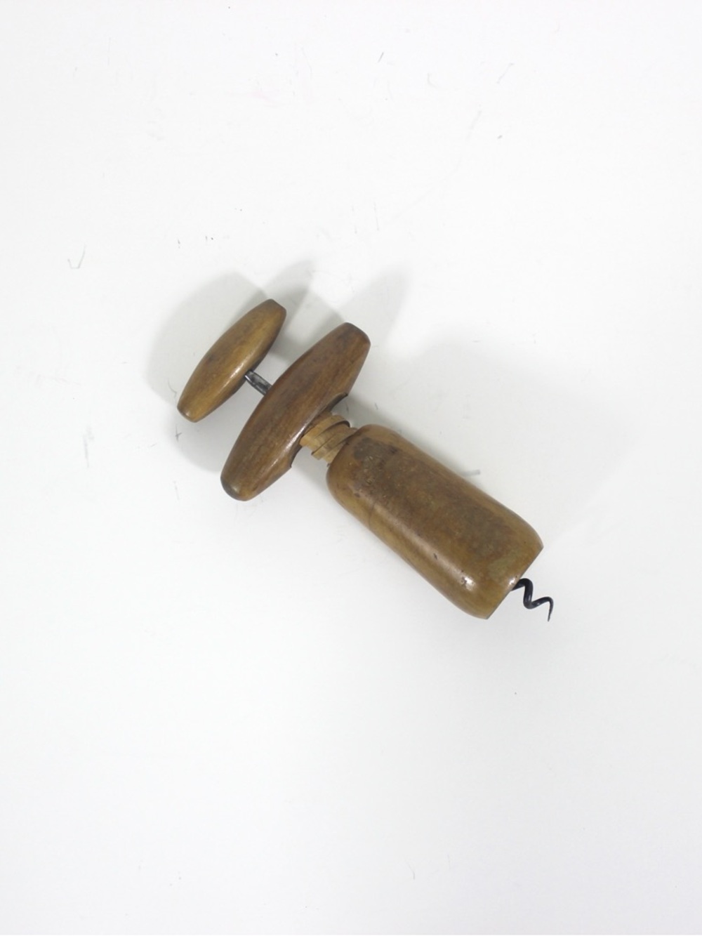 Vintage French Wood Corkscrew, Wine Opener, Bar Tool, Screw Pull, Wine Key, Bar